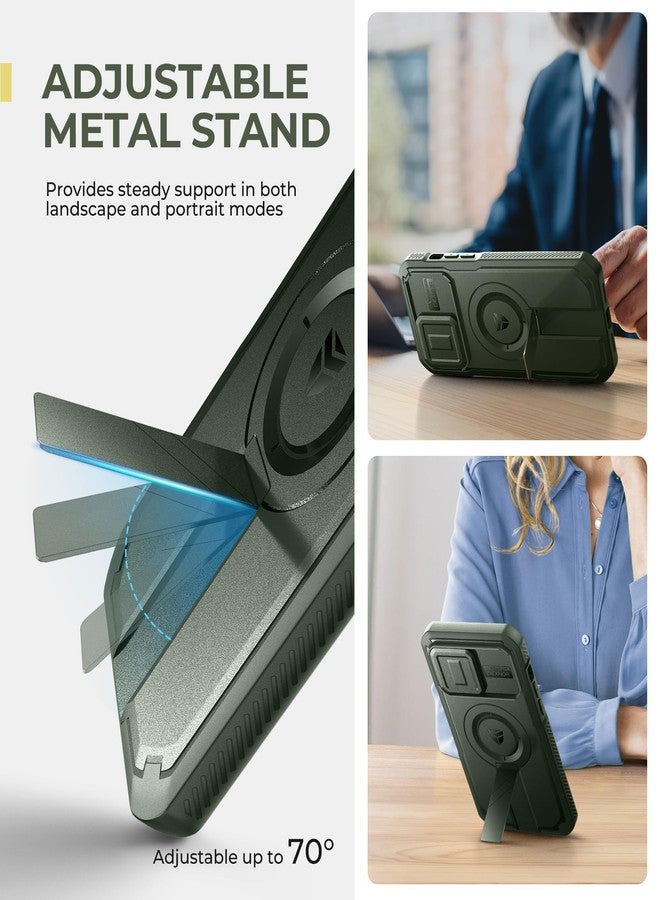 Dexnor for iPhone 14 Pro Max Case with Slide Camera Cover & Adjustable Kickstand & Built-in Screen Protector, Magnetic Rugged Shockproof Bumper Cases Heavy-duty Magnetic Protective Cover,Army Green - Image 5