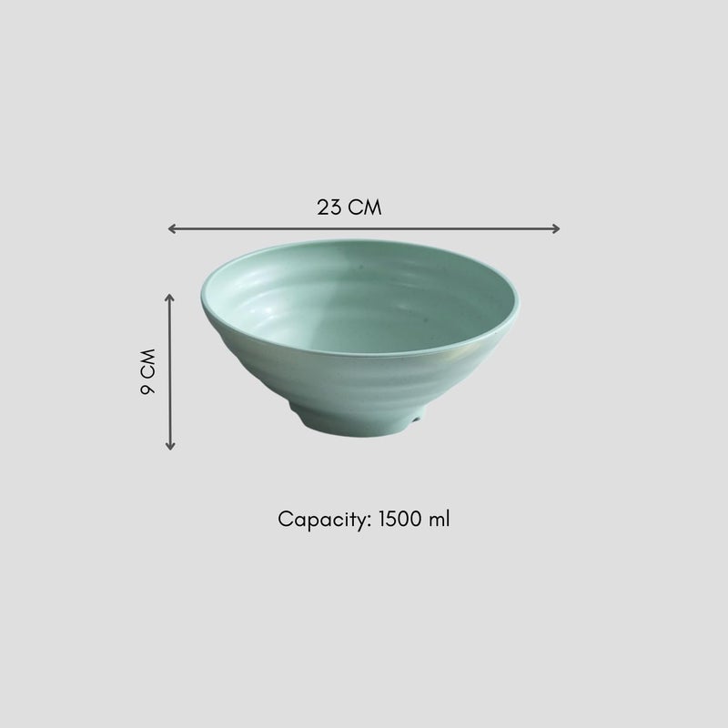 Clovis Wheat Straw Cereal Bowls Unbreakable Reusable Bowls Microwave Safe Bowls for Kitchen Camping RV Dessert Soup Salad Ramen Eating Oatmeal Green 23 x 9 CM Pack of 4 - Image 2