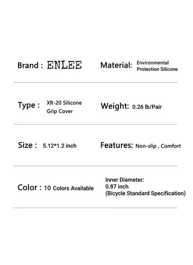 ENLEE - Xr 20 Bike Handlebar Grips Design For Bmx Mountain Mtb Beach Cruiser Scooter Folding Comfortable Ergonomic Soft Non Slip Rubber Enhanced Cycling Experience (Black) - Image 1