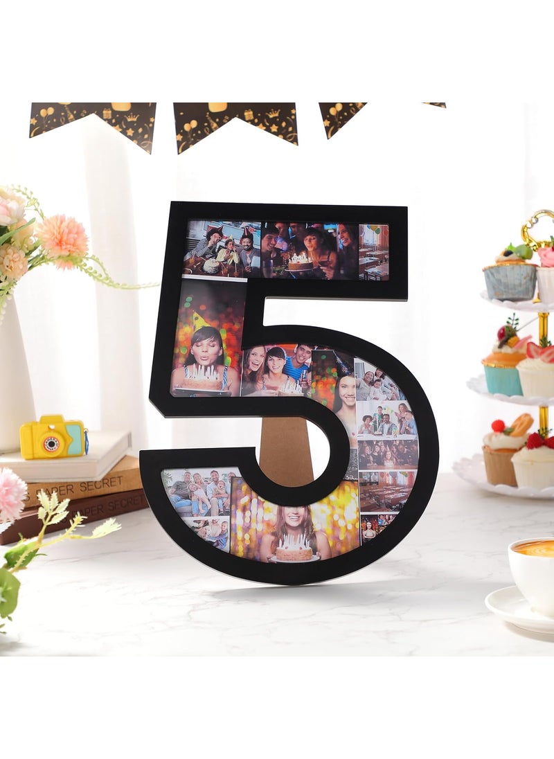 Qunclay Qunclay 15 Inch Number 5 Photo Frame Personalized Digital Photo Collage with Stand Support DIY Picture Furniture Decor Gift for Birthday Anniversary Wedding  - Image 5