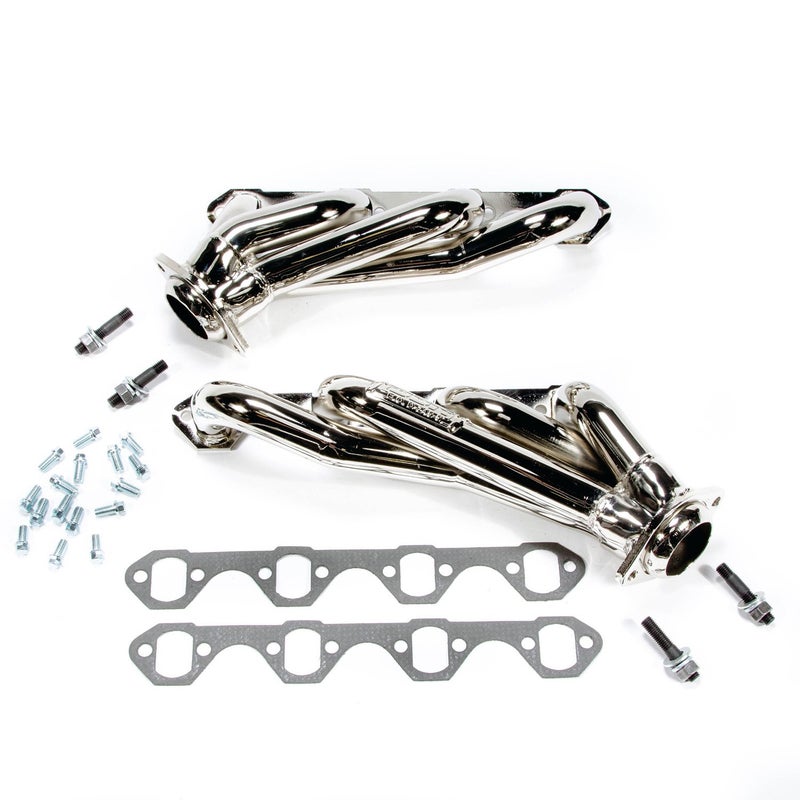 BBK Performance 1515 158 Shorty Tuned Length Performance Exhaust Headers for Ford Mustang 50L  Chrome Finish