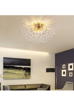 GEADI 8 Head Gold Dandelion Crystal Ceiling Lamp G9 LED 3000K Living Room Bedroom Dining Room Lamps  - Image 1