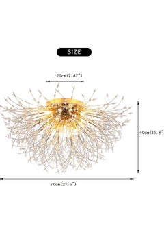 GEADI 8 Head Gold Dandelion Crystal Ceiling Lamp G9 LED 3000K Living Room Bedroom Dining Room Lamps  - Image 4