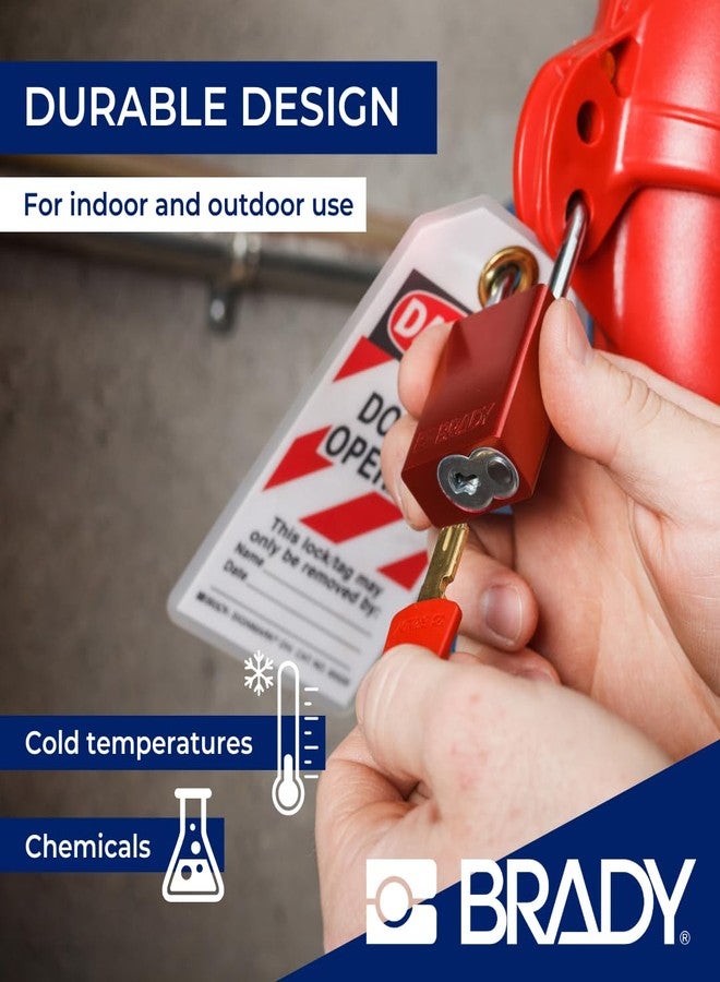 Brady SafeKey Lockout Padlock Aluminum Red 1.5" Steel Shkl Keyed Different - Image 5