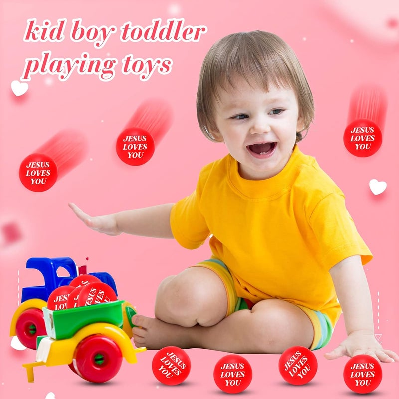 Jerify عبوات ضغط جيريفي 30 حبة - كرات ضغط حمراء تحبك يسوع، ألعاب تخفيف الضغط، كرات ضغط صغيرة تحفيزية، كرات رغوية قافزة للبالغين، تخفيف القلق والضغط، هدايا مكتبية، حشوات أكياس 1.57 بوصة - Image 5