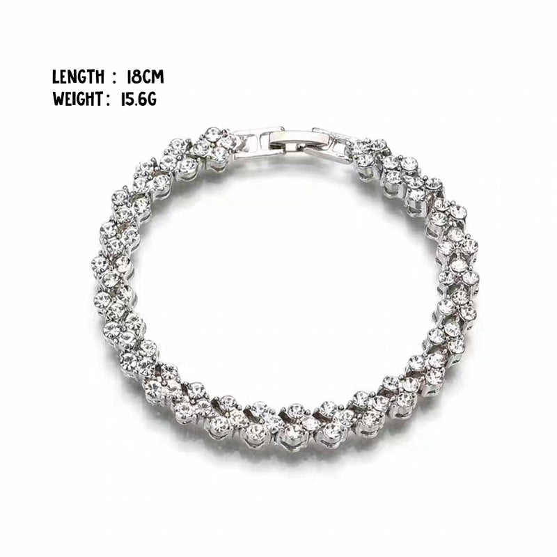 Roman Crystal Bangle Simple Female Zircon Bangle Hand Decorative Full Diamond Accessories - Image 2