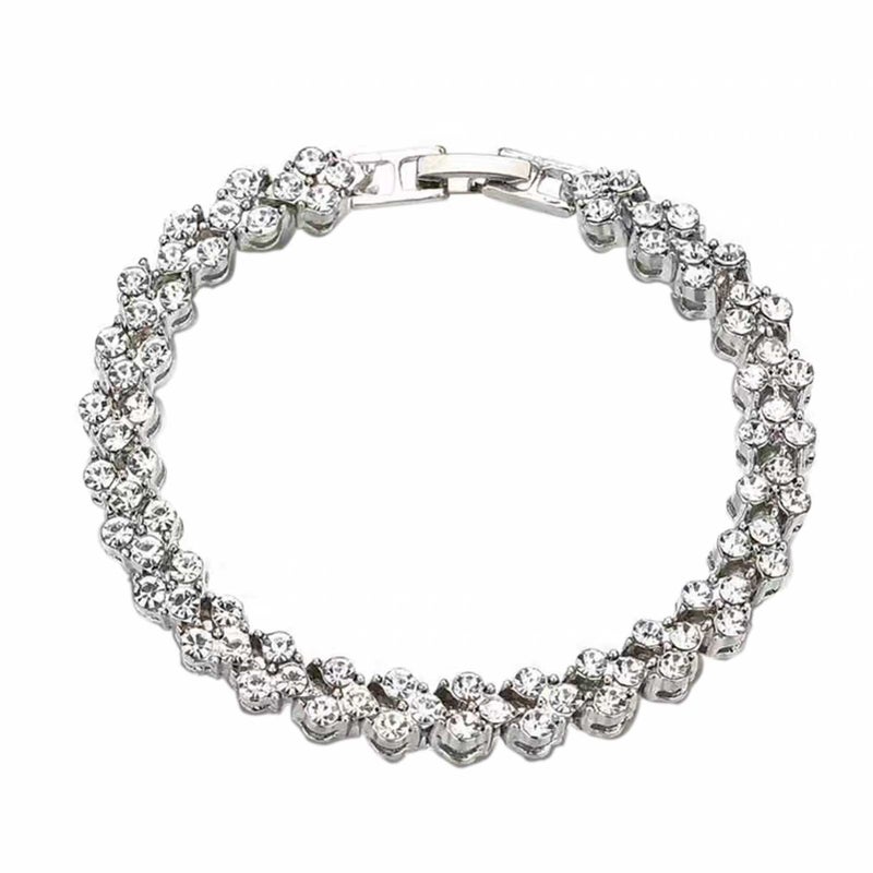 Roman Crystal Bangle Simple Female Zircon Bangle Hand Decorative Full Diamond Accessories - Image 1
