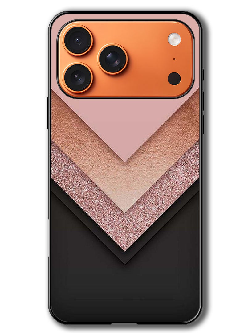 Theodor Case Compatible with Apple iPhone 17 Pro Max 6.9 Inch Protection Shockproof Bumper Cover Black Golden & Pink - Image 1