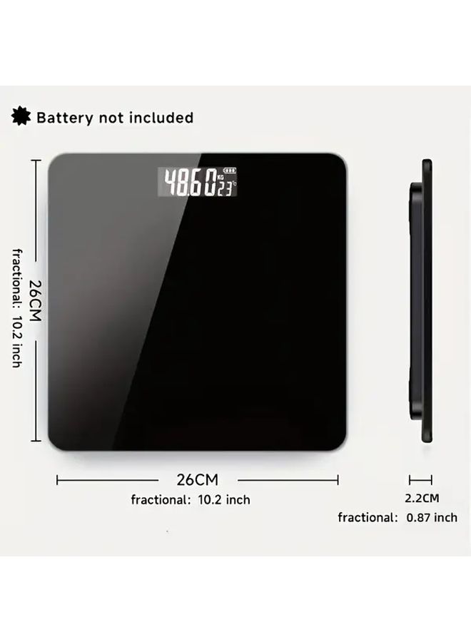 ميزان رقمي أسود لوزن الجسم مع شاشة LCD، سعة قصوى 396 رطلاً - Image 3