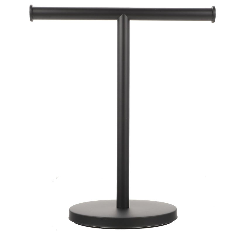 Matte Black Stainless Steel Standing Towel Holder Vertical Rack For Bathroom Vanity Kitchen - Image 2