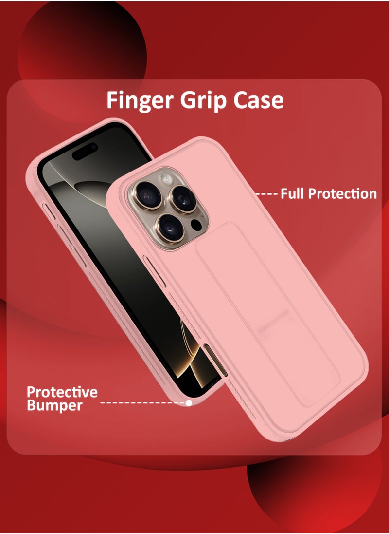 CATANES - (for Apple iPhone 16 Pro Max) 3Packs, Case  PU Leather Back Cover Stand Function Finger Grip Case Cover with Shock Proof Screen Protector / Pink - Image 1