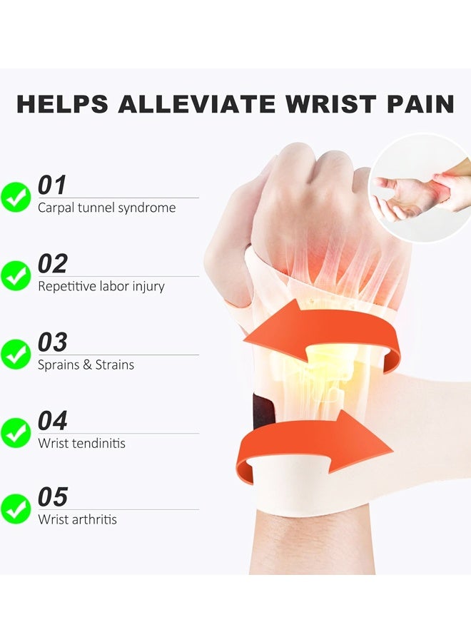 2 Pack Wrist Brace Support for Carpal Tunnel Pain Relief,Ulnar Wrist wraps Repetitive Wrist Use Injury - Image 3