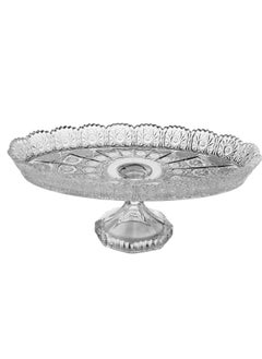 Elegant A Serving Dish With A Glass Base For Sweets And Fruits Multi-Use Clear Oval 15X29 Cm  - Image 1
