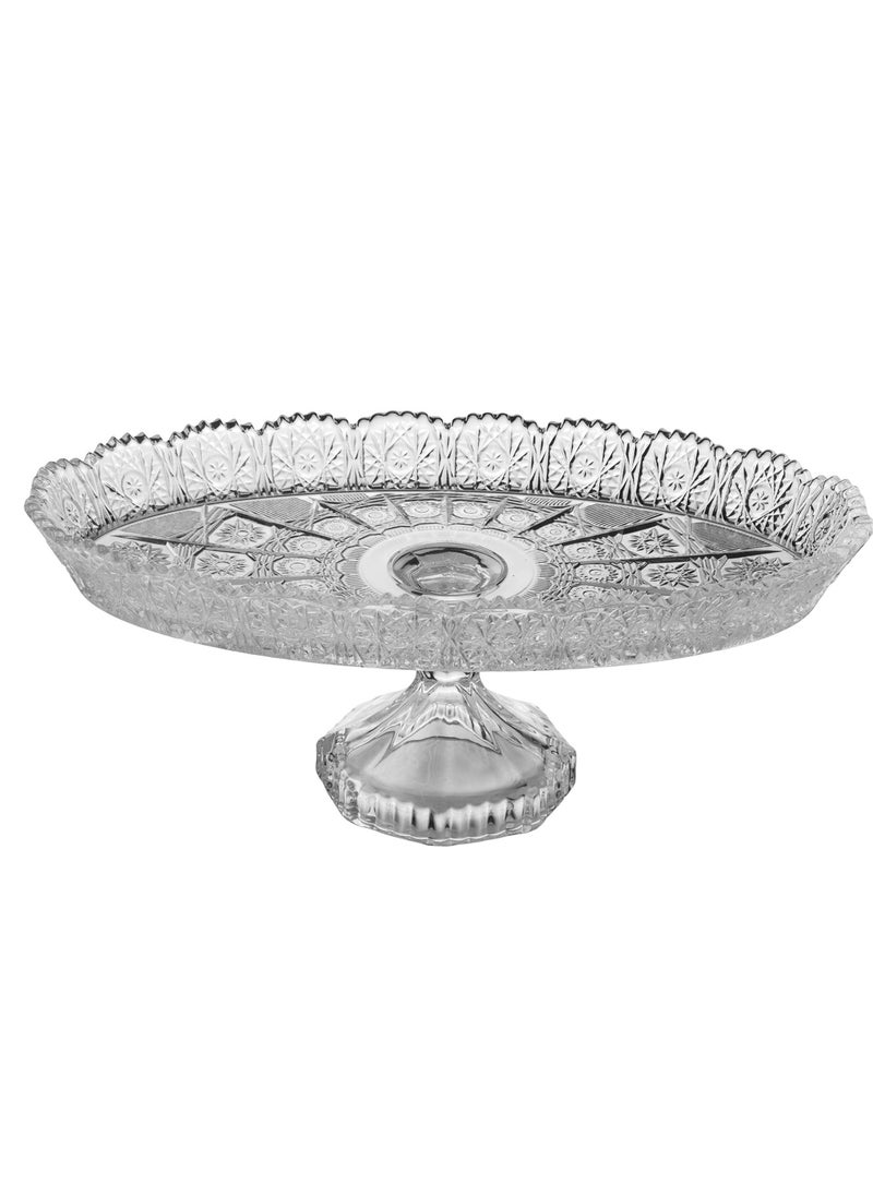 Elegant - A Serving Dish With A Glass Base For Sweets And Fruits Multi-Use Clear Oval 15X29 Cm - Image 1
