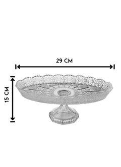 Elegant A Serving Dish With A Glass Base For Sweets And Fruits Multi-Use Clear Oval 15X29 Cm  - Image 4