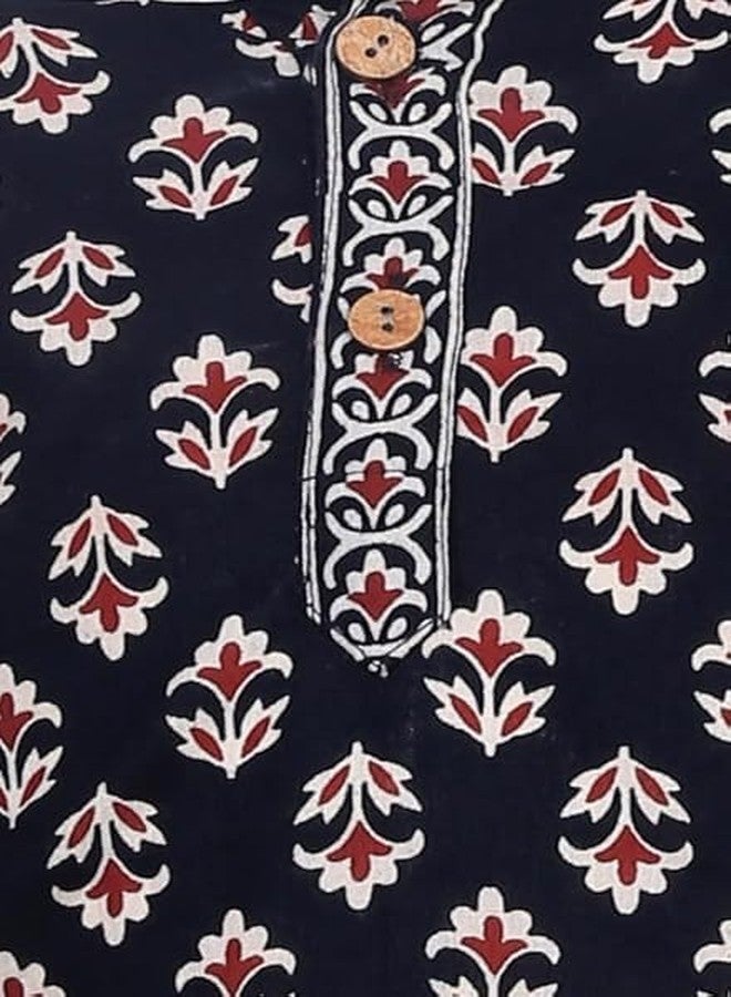 LITTLE DREAMS Traditional Jaipuri Print Dhoti & Kurta Set Special for Kids Black 2-3 Y - Image 2