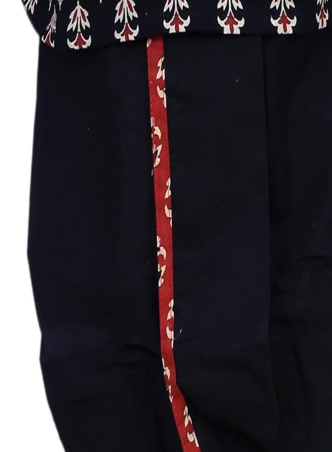 LITTLE DREAMS Traditional Jaipuri Print Dhoti & Kurta Set Special for Kids Black 2-3 Y - Image 5