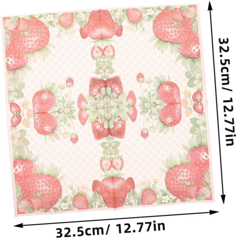 Strawberry Print Disposable Paper Napkins 2 Pack For Party Celebration - Image 3