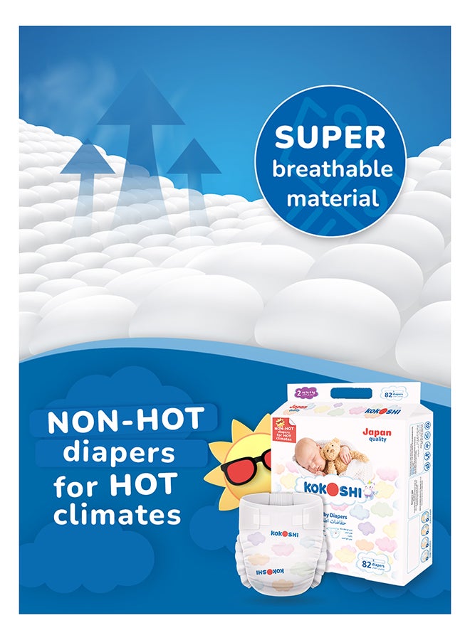 Kokoshi Premium Baby Diapers Size 2 (Up to 6 kg), 328 pcs – Ultra-Soft, Hypoallergenic, 12h Protection, Breathable, Leak-Proof Japanese, Wetness Indicator - Image 3