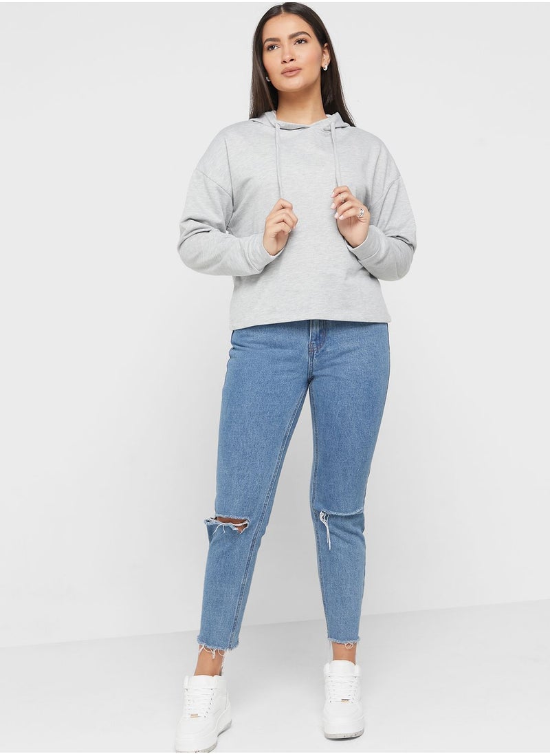 ONLY - Cuffed Knitted Hoodie - Image 1