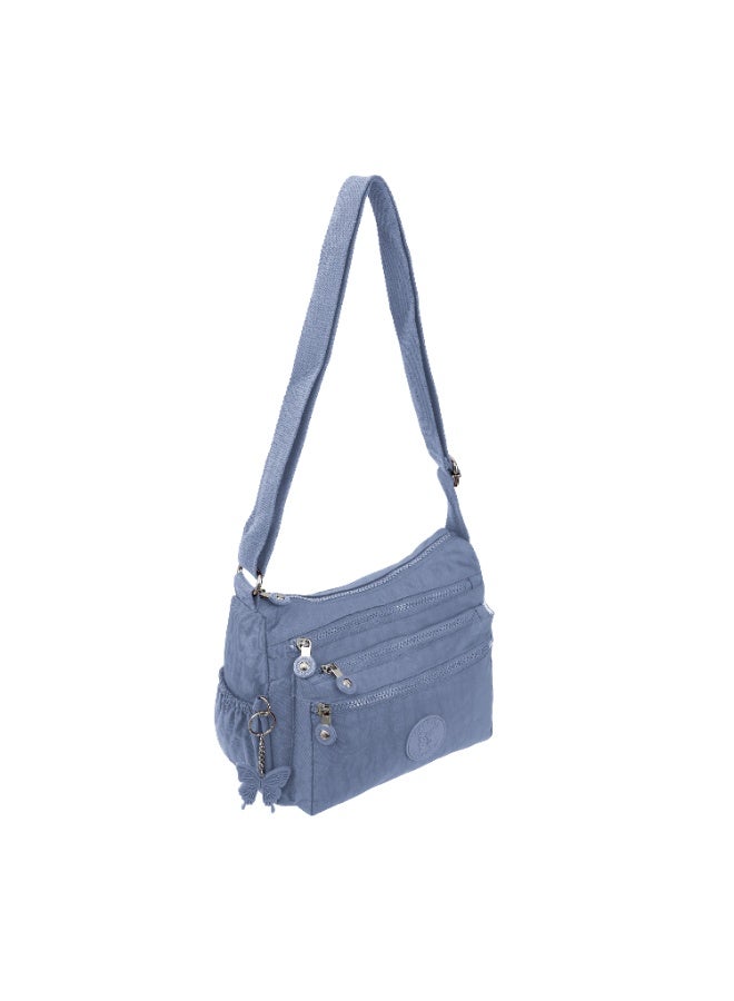 Caprice Collection Unisex Medium Crossbody Bag – Waterproof Nylon, Lightweight & Compact, Light Blue - Image 2