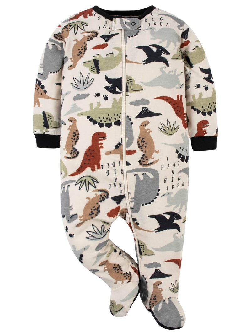 Gerber Baby Boys 4 Pack 'N Play Footie And Toddler Sleepers, Red Dino, Newborn US - Image 4