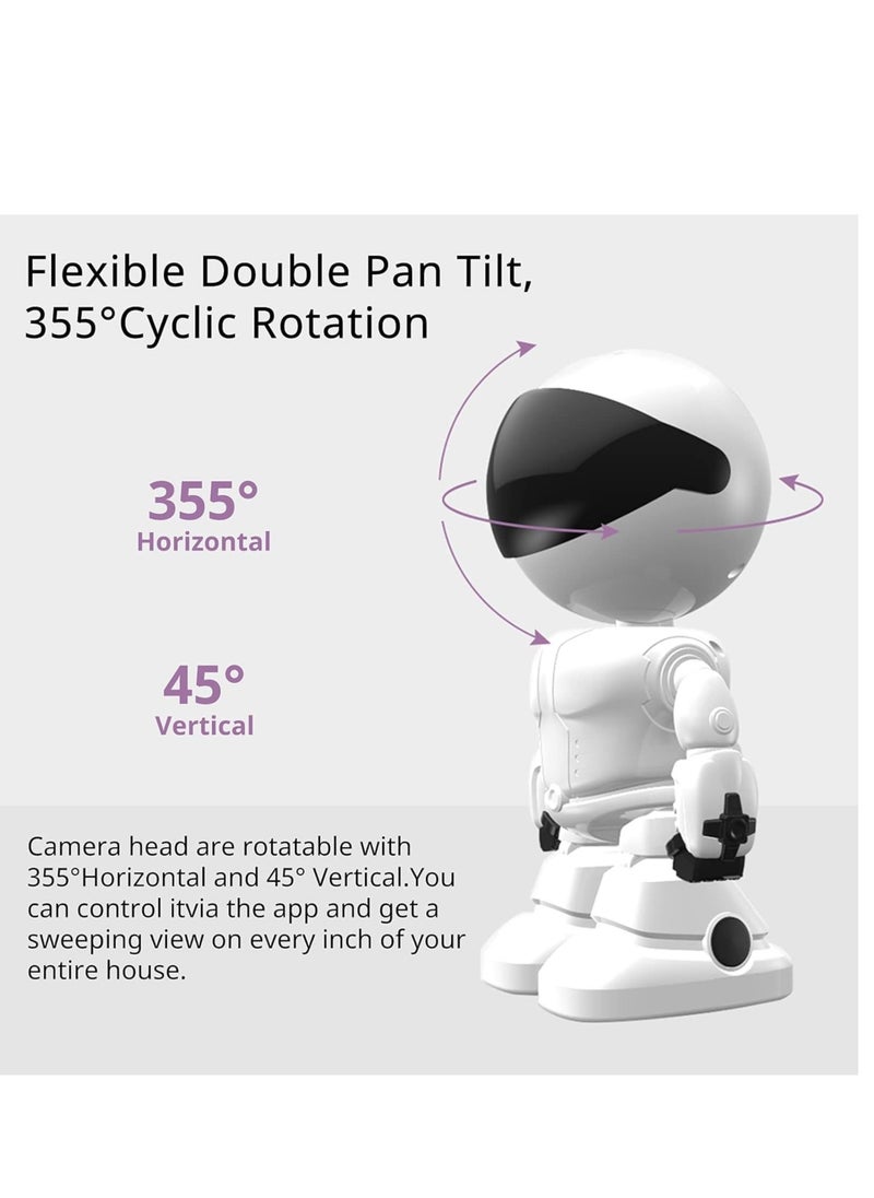 Generic "1080P Wireless Home Security Camera - 360° Robot IP Baby & Pet Monitor, Motion Tracking, Two-Way Audio, Remote Access via Yoosee App - White"  - Image 4