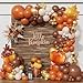 GIHOO Fall Thanksgiving Balloons Garland Arch Kit 145pcs Orange Coffee Brown White Sand Boho Balloons for Autumn Birthday Hello Fall Little Pumpkin Baby Shower Party Decorations - Image 3