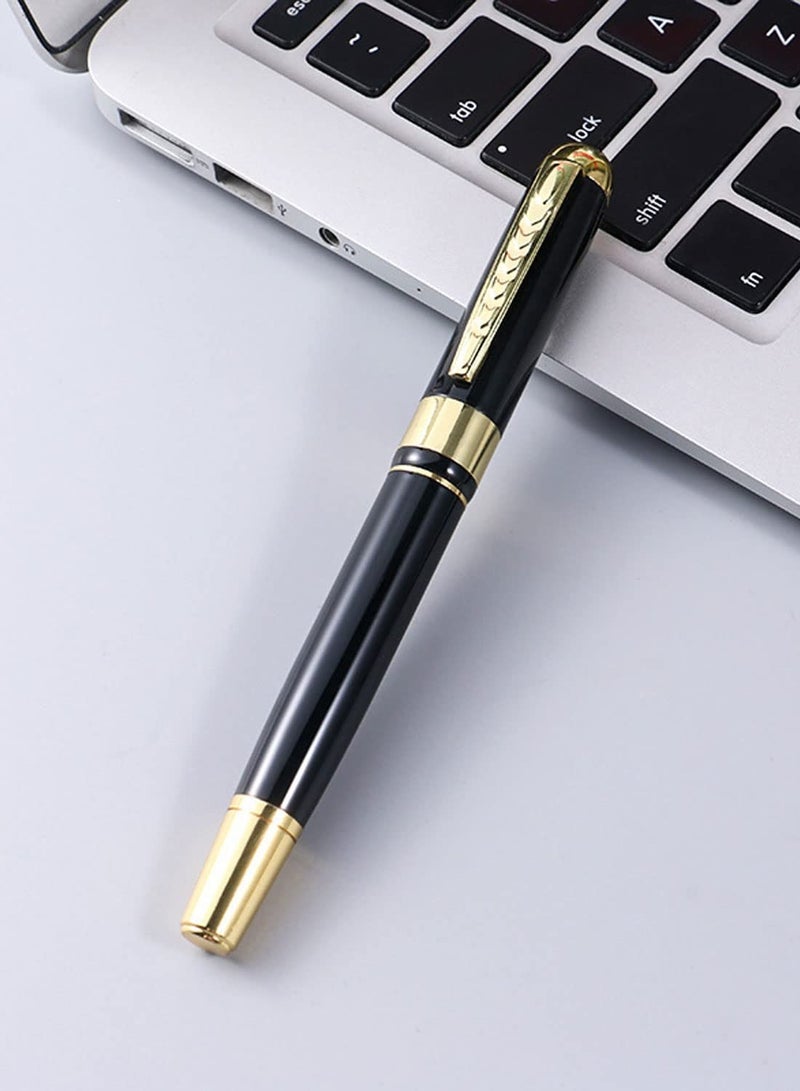 SYOSI 0.5mm Ballpoint Pen, Black Ballpoint with Chrome Trim Luxury, Ballpoint Line 0.5mm Tip Come with 2 Pieces Black Ink Refill, Nice BallPens Classy Gift Box for Student, Executive, Office, Birthday Gift  - Image 5