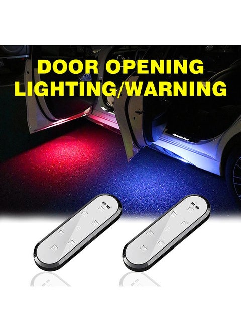 2 Pieces Car Led Anti-Collision Light Warning Door Lighting Sensor Light Atmosphere Welcome Light Set