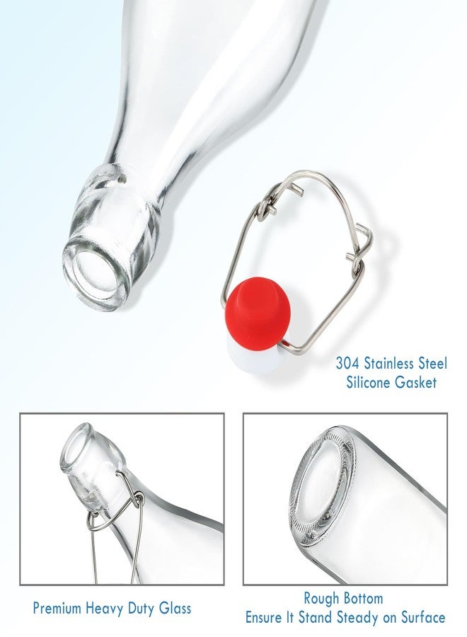 يبودا زجاجات زجاجية بغطاء قلاب سعة 32 أونصة، مثالية لتخمير البيرة في المنزل، والتخمير الثاني، والكومبوتشا، والكفير، وخلاصة الفانيليا، والعصائر، والشاي، والمشروبات، والمشروبات الغازية، والزيوت، والخل، والليمونشيلو، والنبيذ. عبوة من 6 زجاجات - Image 5