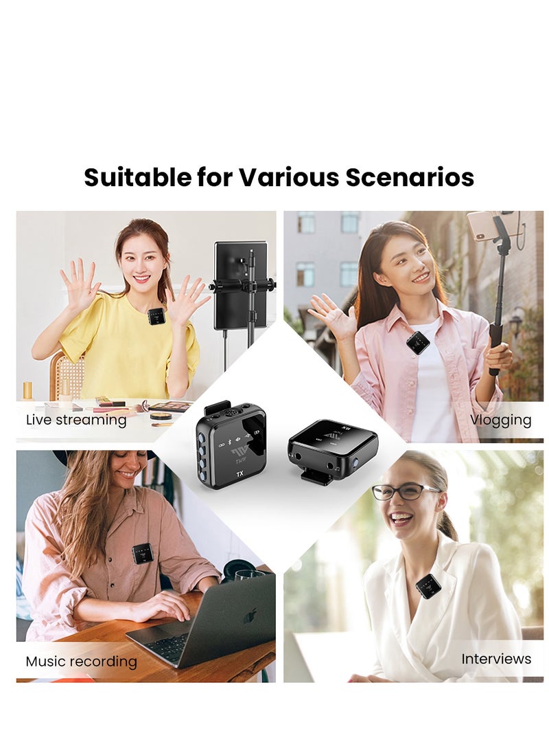 TNW - Wireless Lavalier Microphone, TNW N8 Wireless Mic, 50M Range, 10 Hrs, Compact Wireless Mic System(1 TX +1 RX) for iPhone/Android/DSLR Camera,Vlog,Podcast,Live Streaming,Video Recording,Interview - Image 1