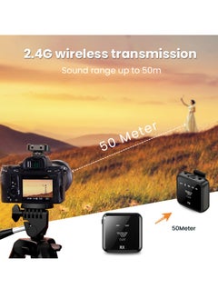 TNW Wireless Lavalier Microphone, TNW N8 Wireless Mic, 50M Range, 10 Hrs, Compact Wireless Mic System(1 TX +1 RX) for iPhone/Android/DSLR Camera,Vlog,Podcast,Live Streaming,Video Recording,Interview  - Image 2