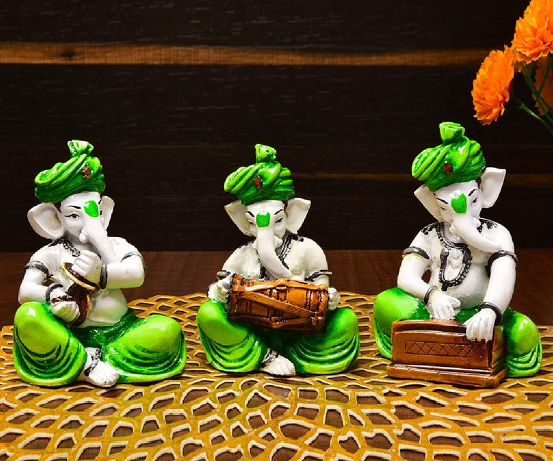 KARIGAARI - Ideas Hand Crafted Set of 3 Ganesha Idols - Figurines of Lord Ganesha - Ganesh Idols for Home Decor - Image 2