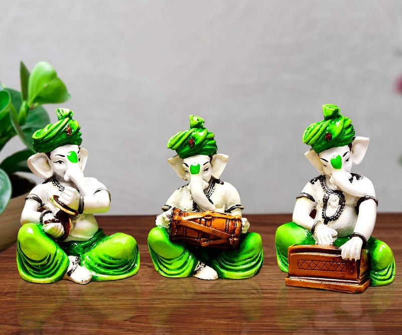 KARIGAARI - Ideas Hand Crafted Set of 3 Ganesha Idols - Figurines of Lord Ganesha - Ganesh Idols for Home Decor - Image 1