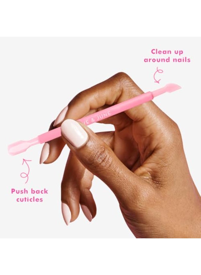 Olive & June Olive June Manicure Cuticle Pusher DualEnded Tool for Safe Easy Cuticle Care Gentle Plastic Pusher Cleanup Edge AtHome Mani Essential with Stable Rubberized Grip - Image 3