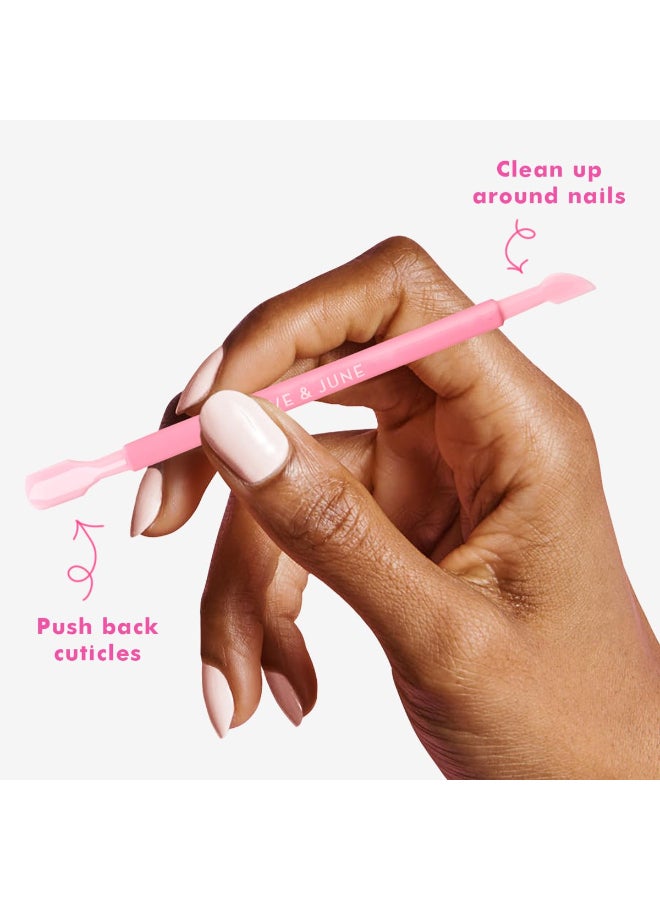 Olive & June Olive June Manicure Cuticle Pusher DualEnded Tool for Safe Easy Cuticle Care Gentle Plastic Pusher Cleanup Edge AtHome Mani Essential with Stable Rubberized Grip - Image 4