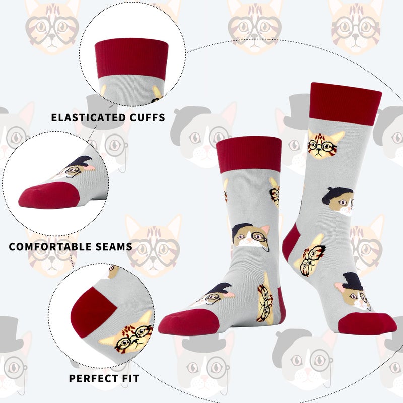 WeciBor Women's Colorful Novelty Pattern Crew Socks, 12 Pack Multicolor Animals, Size 8-12 - Image 4