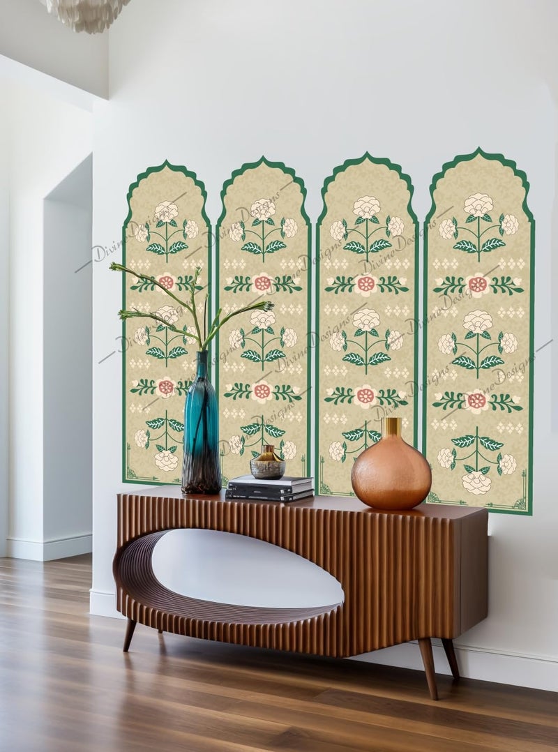 DivineDesigns PVC Vinyl Mughal Arch Panel Self-Adhesive Wall Sticker for Home Decor/Decoration Living Room (Multicolor) - Image 1