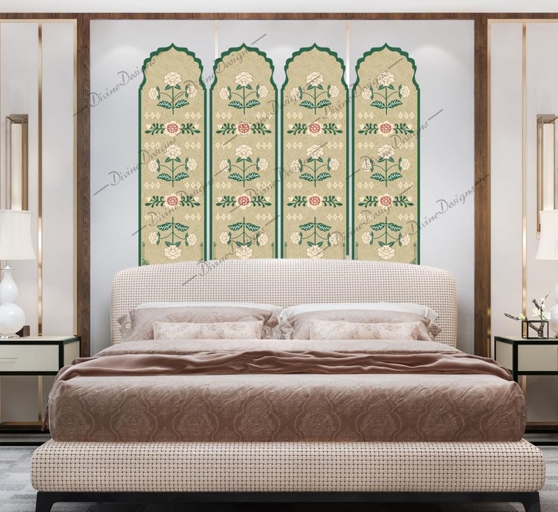 DivineDesigns PVC Vinyl Mughal Arch Panel Self-Adhesive Wall Sticker for Home Decor/Decoration Living Room (Multicolor) - Image 4