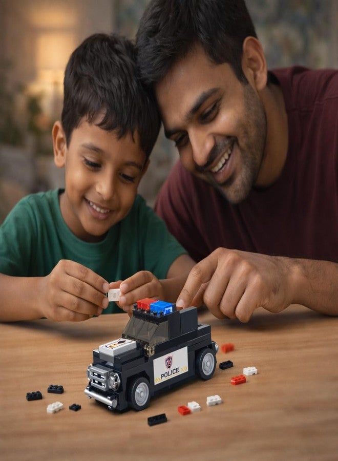 ThinkerPlace STEM SWAT Pull Back Vehicle Building Blocks Set (67 Pcs) | DIY Police Truck Toy for Kids 6+ Years (Boys & Girls) | Friction Powered Action Toy | Creative & Learning - Image 4