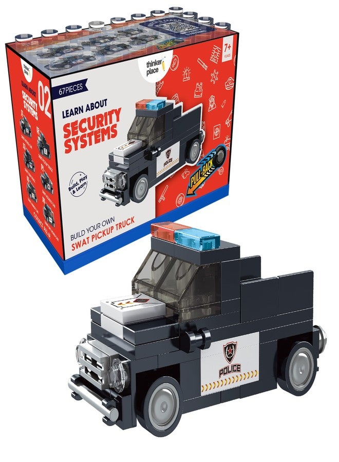 ThinkerPlace STEM SWAT Pull Back Vehicle Building Blocks Set (67 Pcs) | DIY Police Truck Toy for Kids 6+ Years (Boys & Girls) | Friction Powered Action Toy | Creative & Learning - Image 1