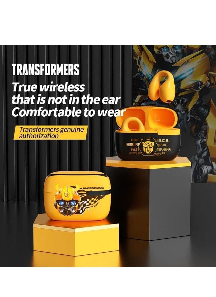 Transformers TF-T05 Wireless Bluetooth Earbuds Gaming Headphones Long Battery Life Headset Low Latency HIFI Stereo Sound with Music Noise Cancellation Calls Yellow