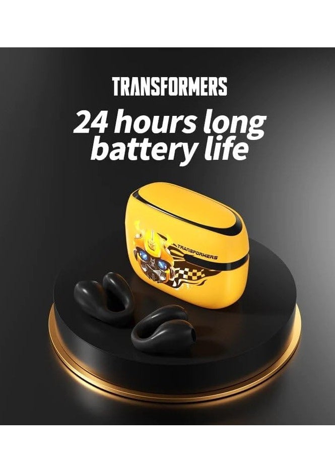 Transformers TF-T05 Wireless Bluetooth Earbuds Gaming Headphones Long Battery Life Headset Low Latency HIFI Stereo Sound with Music Noise Cancellation Calls Yellow