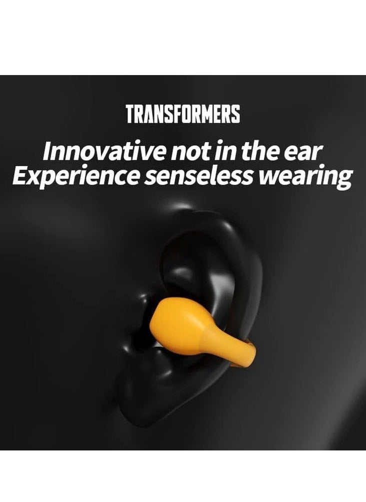 Transformers TF-T05 Wireless Bluetooth Earbuds Gaming Headphones Long Battery Life Headset Low Latency HIFI Stereo Sound with Music Noise Cancellation Calls Yellow