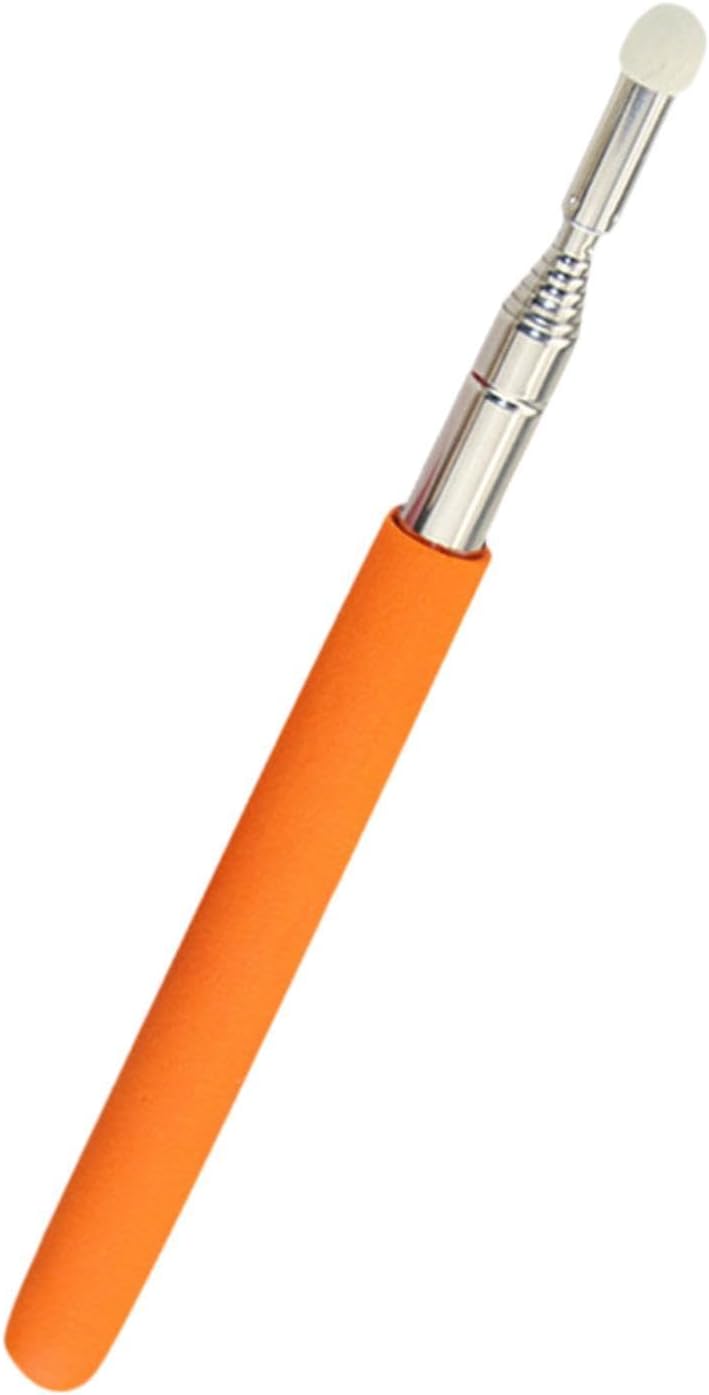 Orange Telescopic Teacher Pointer Extendable Handheld Teaching Rod with Soft Felt Tip for School Classroom Supplies - Image 1