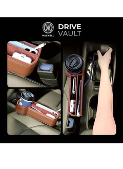 Maxwell Electronics Maxwell Drive Vault Car Seat Gap Seam Storage Box Cup Holder Additional Storage for Your Devices Like Mobile Phone Tablets Eyeglasses Wallet Money Coins Notebook Pen Organizer Keys Organizer (Red)  - Image 2