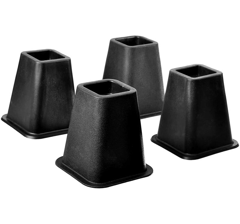 Home-it HOME IT 5 to 6inch Super Quality Black Bed Risers Heavy Duty Stackable Furniture Risers for College Dorm Bed Sofa Table Couch Chair 4Pack Black