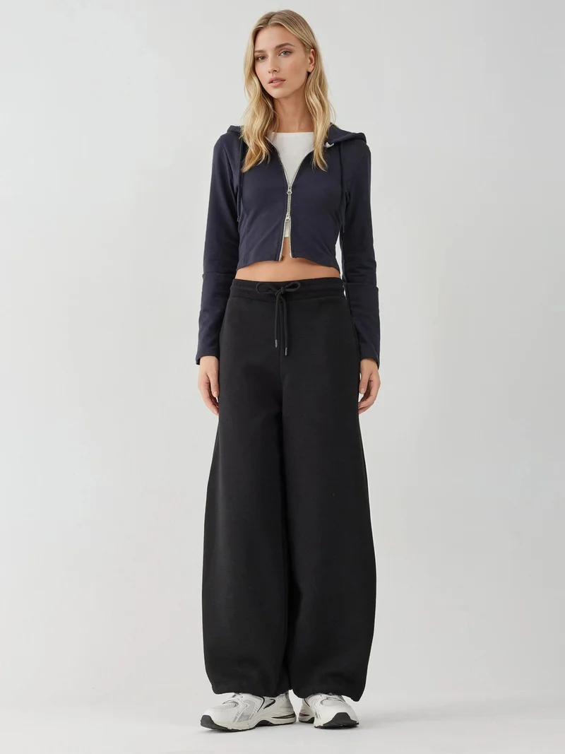 HICCUP Barrel Fit Basic Raised Sweatpants