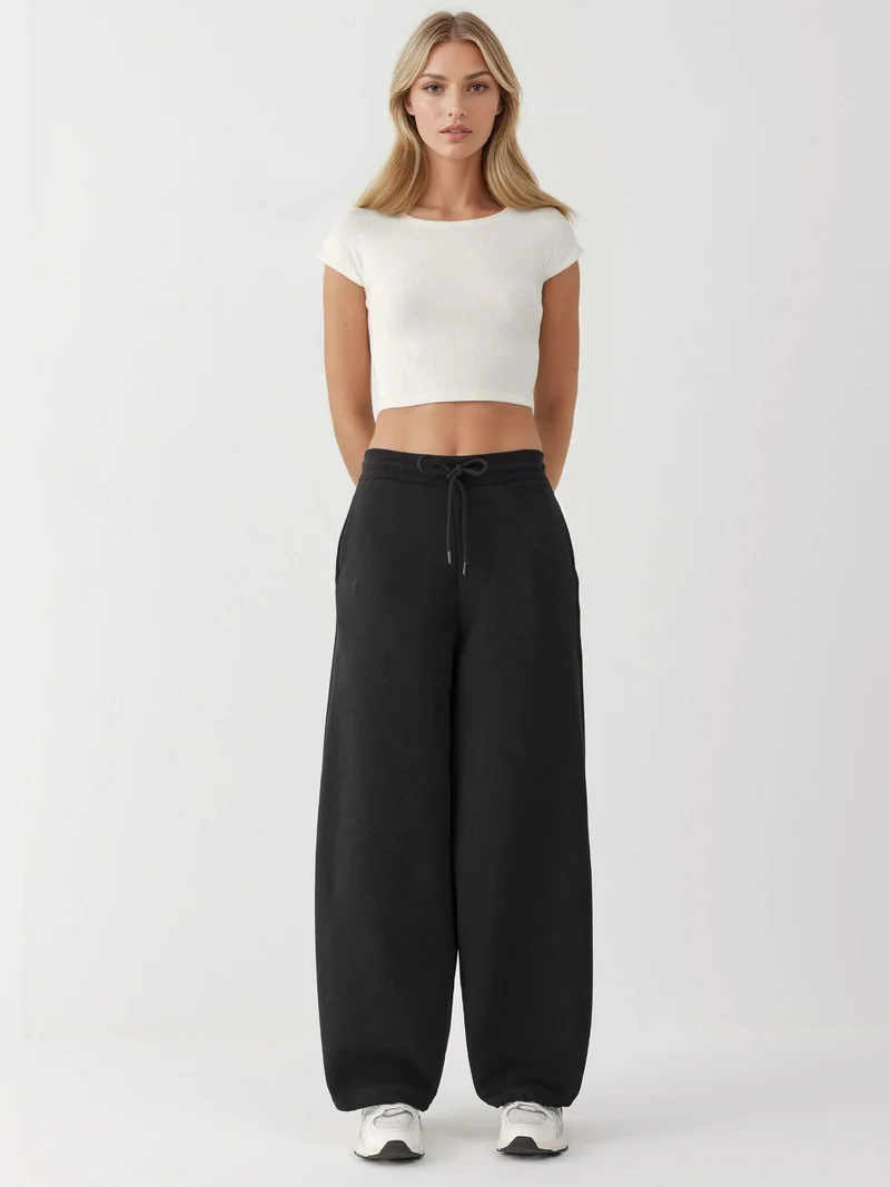 HICCUP Barrel Fit Basic Raised Sweatpants